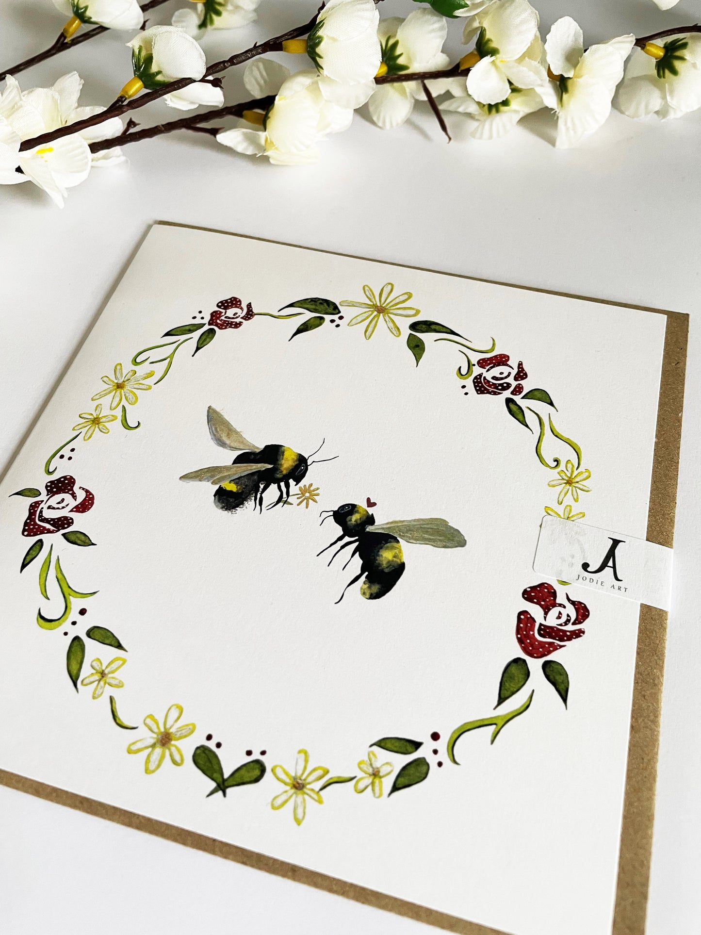 Bee Wreath Love Card