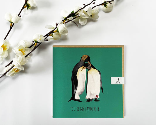 Penguin Anniversary Valentines Card